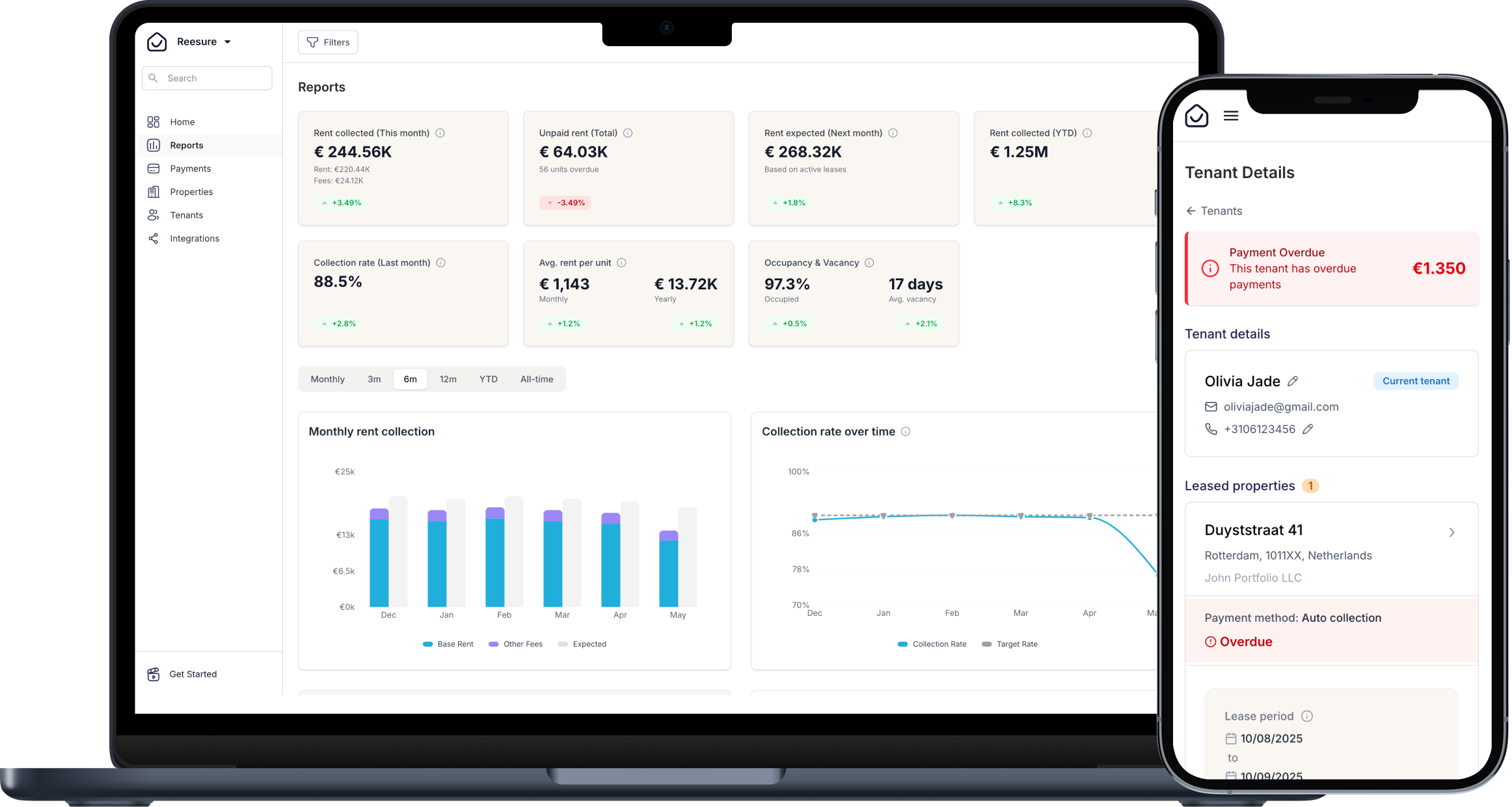 Screenshots Reesure Rent automation